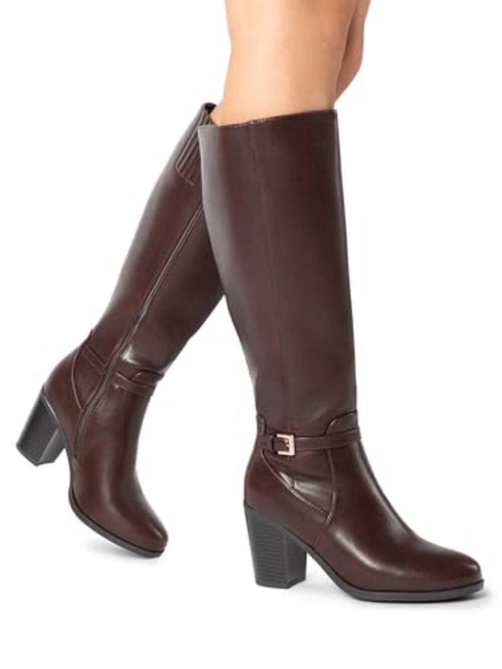 🆕 Women's Knee Length Boots Comfortable Block Heel with Side Zip